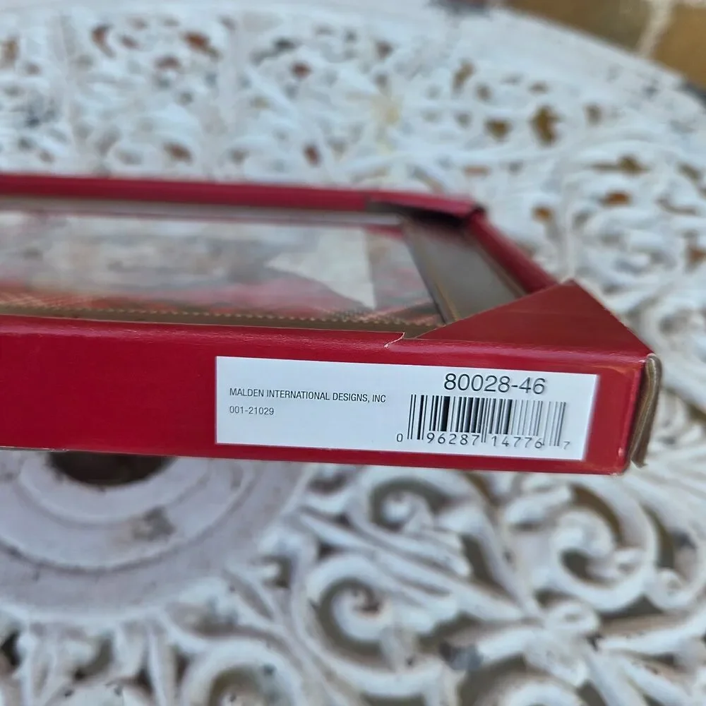 Malden Baby's First Christmas Picture Frame Tartan Plaid 4x6 5x7 NIB